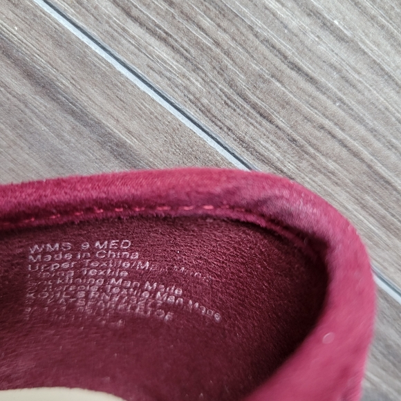Burgundy Suade Ballet Flats - Picture 5 of 5